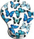 Mouse pad with wrist support, anti-slip, Blue Butterflies