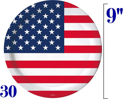 American Flag 4th of July Party Supplies (Serves 30)