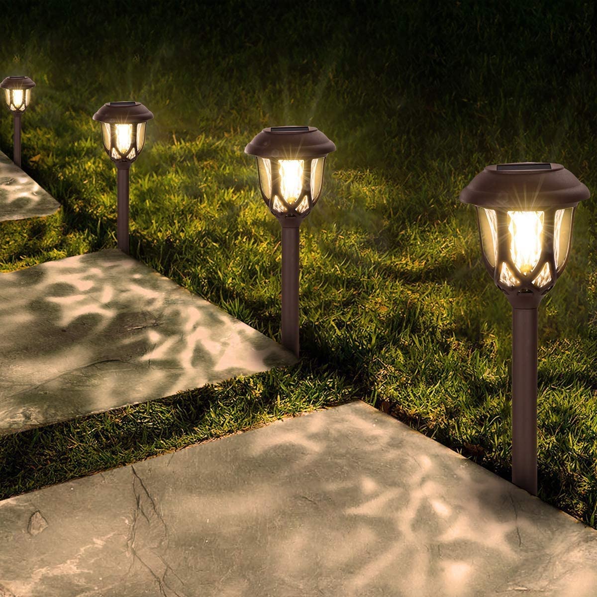 Solar Lights Outdoor Decorative,10 Packs, warm white