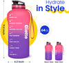 1/2 Gallon/64 oz Water Bottle With Time Marker