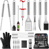 BBQ Grill Tool Set, Stainless Steel, 25 Piece