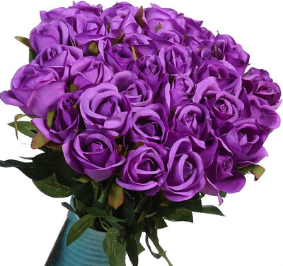 artificial flower bouquet for valentines gift, color: purple