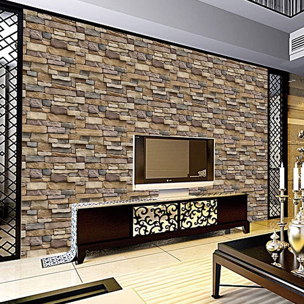 3D Brick Wallpaper, 118” x 17.71” (1)