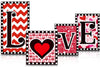 Love blocks, wooden valentine decoration, 2 pieces