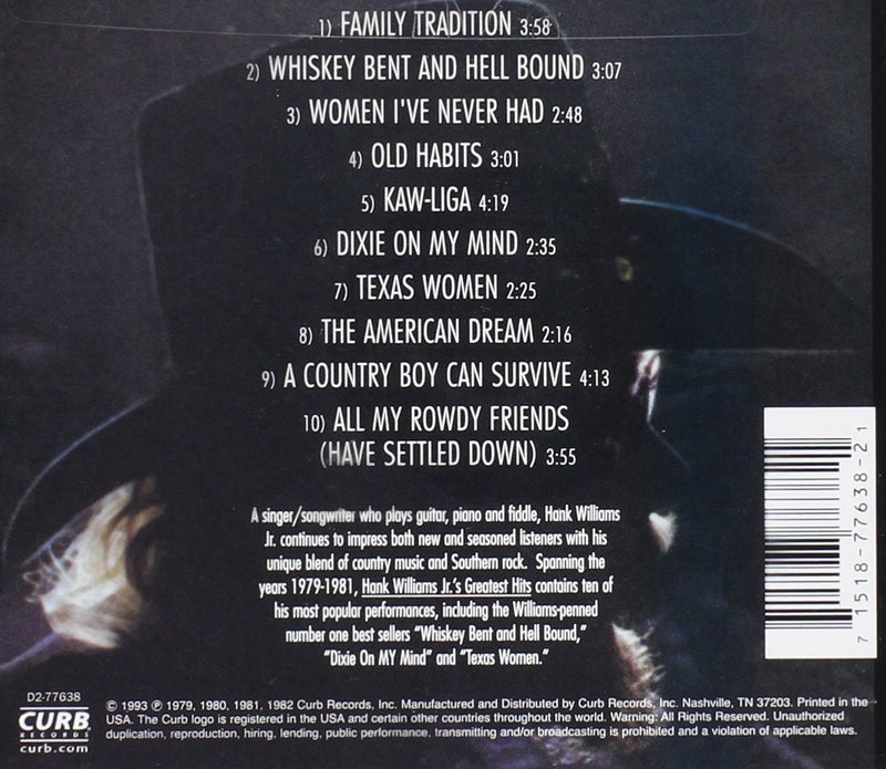 Hank Williams, Jr.'s Greatest Hits, Vol.1, cd