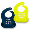 Waterproof silicone bibs, Navy/Lime