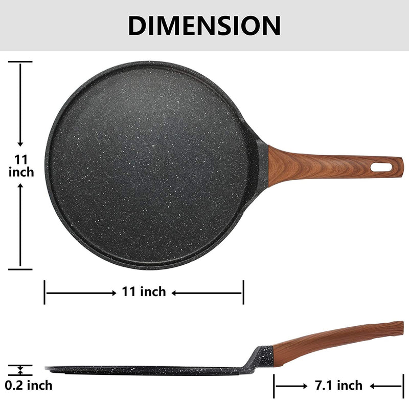 Crepe Pan Pancake Dosa Tawa Pan Nonstick Flat Griddle Frying Skillet Pan for Omelette