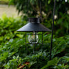 2PCS Metal Hanging Solar Lanterns with Hook LED Lights black