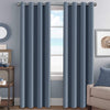 Solid Thermal Insulated Curtains with Elegant Grommets, (Set of 2, Stone Blue, 52 "W x 96" L)