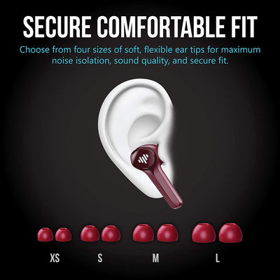 Bluetooth wireless headphones, with LED lights, (Crimson Red)