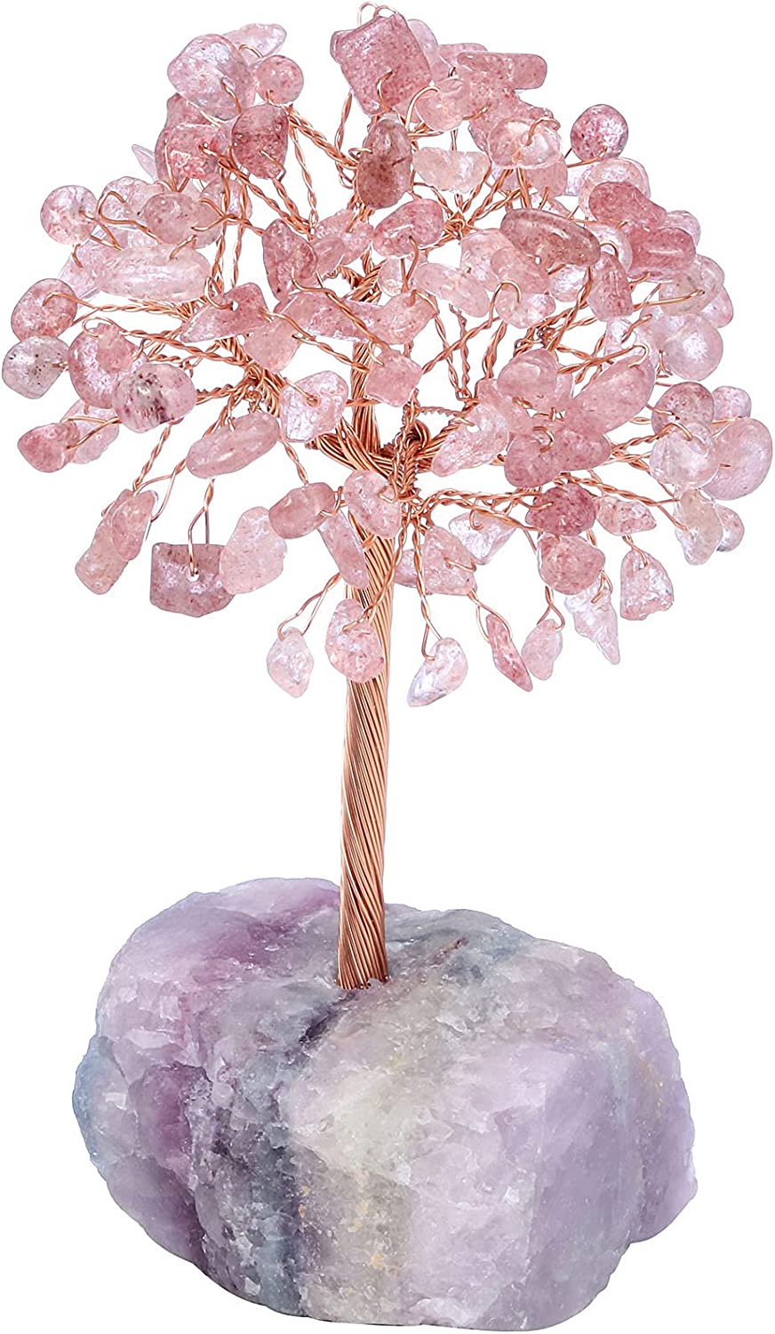 Natural Strawberry Quartz Crystal Tree For Decoration