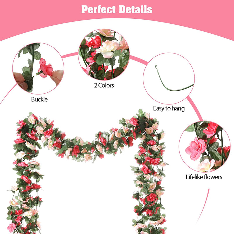 6 pcs 50ft artificial flower garland for valentine decoration