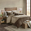 Comforter Set, Faux Rustic Brown Cal King (104" x 92"), 7-Piece