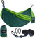 Portable camping hammock with 2 straps, Blackish Green & Green