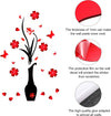 DIY Wall Decal, Flower and Vase, 47" x 18" (Red)