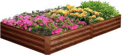 8'x4'x1' Brown Rectangle Raised Planter Kit