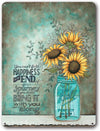 Vintage Sunflower Tin Sign Sunflower in a Glass | 8x12 INch