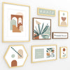 Set of 8 Abstract Gallery Wall Frames with Botanical Plant Decor,