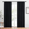 Rod Pocket Thermal Insulated Solid Blackout Curtains (Set of 2.42 '' by 84 '', Black)