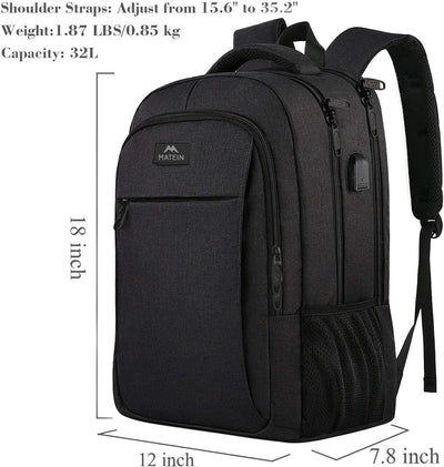 15.6 inch backpack, Color: Black Charcoal