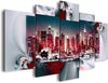 Room Decor 5 Pieces Modern Cityscape, Red, W40 x H20)