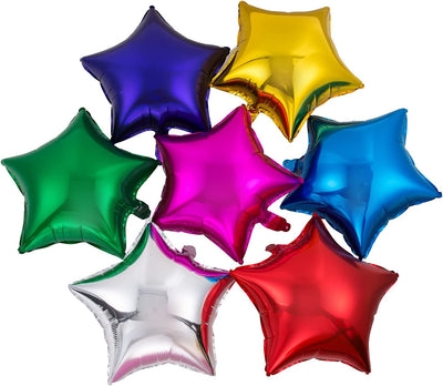 50pcs, 18inch Star Shaped Foil Balloon Multicolor