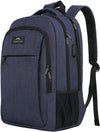 Backpack with USB charging port, 15.6 inches, blue