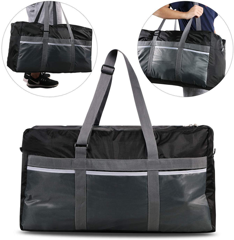 Extra Light Multifunction Waterproof Duffel Bag - Black 75L