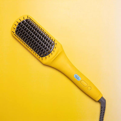 The brush crush heated straightening brush, yellow