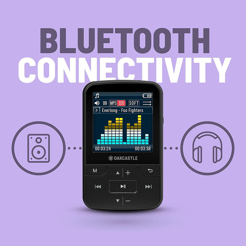 16GB MP3 player with Bluetooth connectivity and headphones