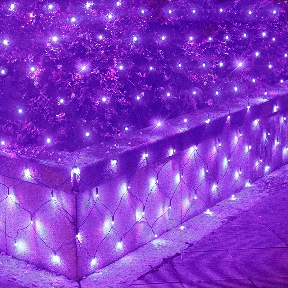 Purple Net Lights, 14.8x4.9ft 300LED Mesh Fairy