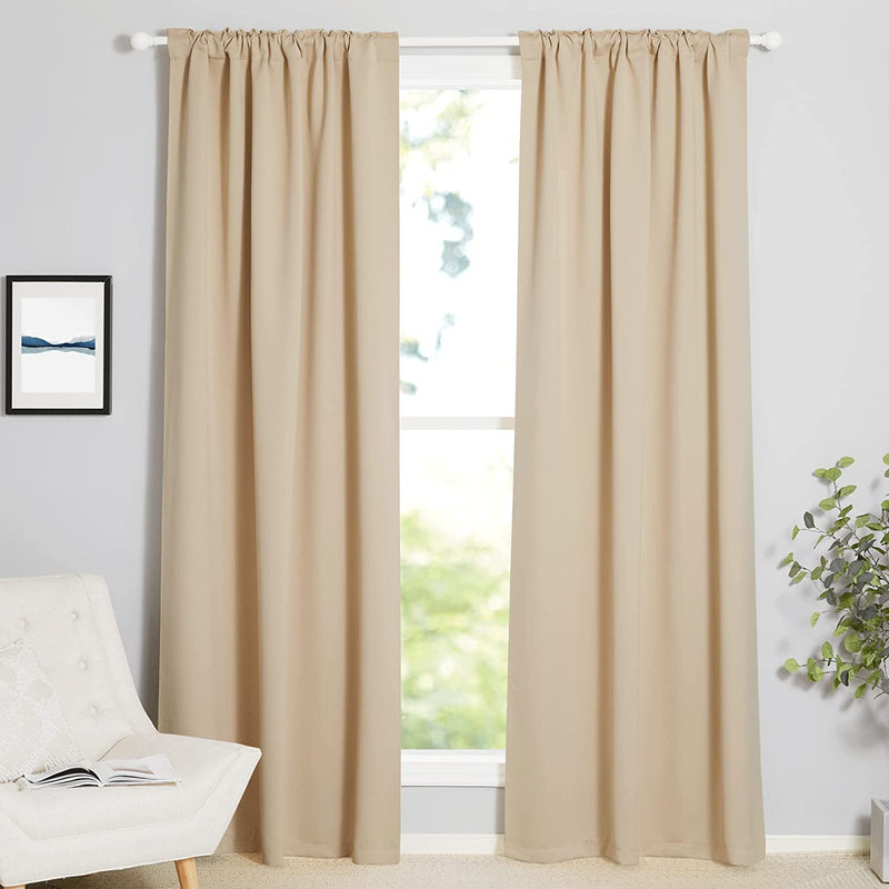 Elegant curtains (beige color) 52 wide x 84 long, 1 pair