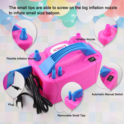 147pcs Double Nozzle Portable Electric Balloon Pump