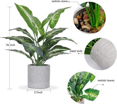 Small Artificial Potted Plants for Home Decor, 16 "