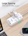 Multiple electrical outlet with 5 outlets and 4 USB ports, 5 feet