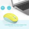 Wireless Computer Mouse, With USB Receiver (Yellow/Green)