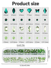 3D Nail Rhinestones for Acrylic Nail Art, Green