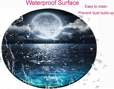 Round Mouse Pad Waterproof 7.9" x 0.12" Blue ocean