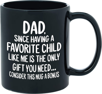 Funny coffee mug for dad, black color