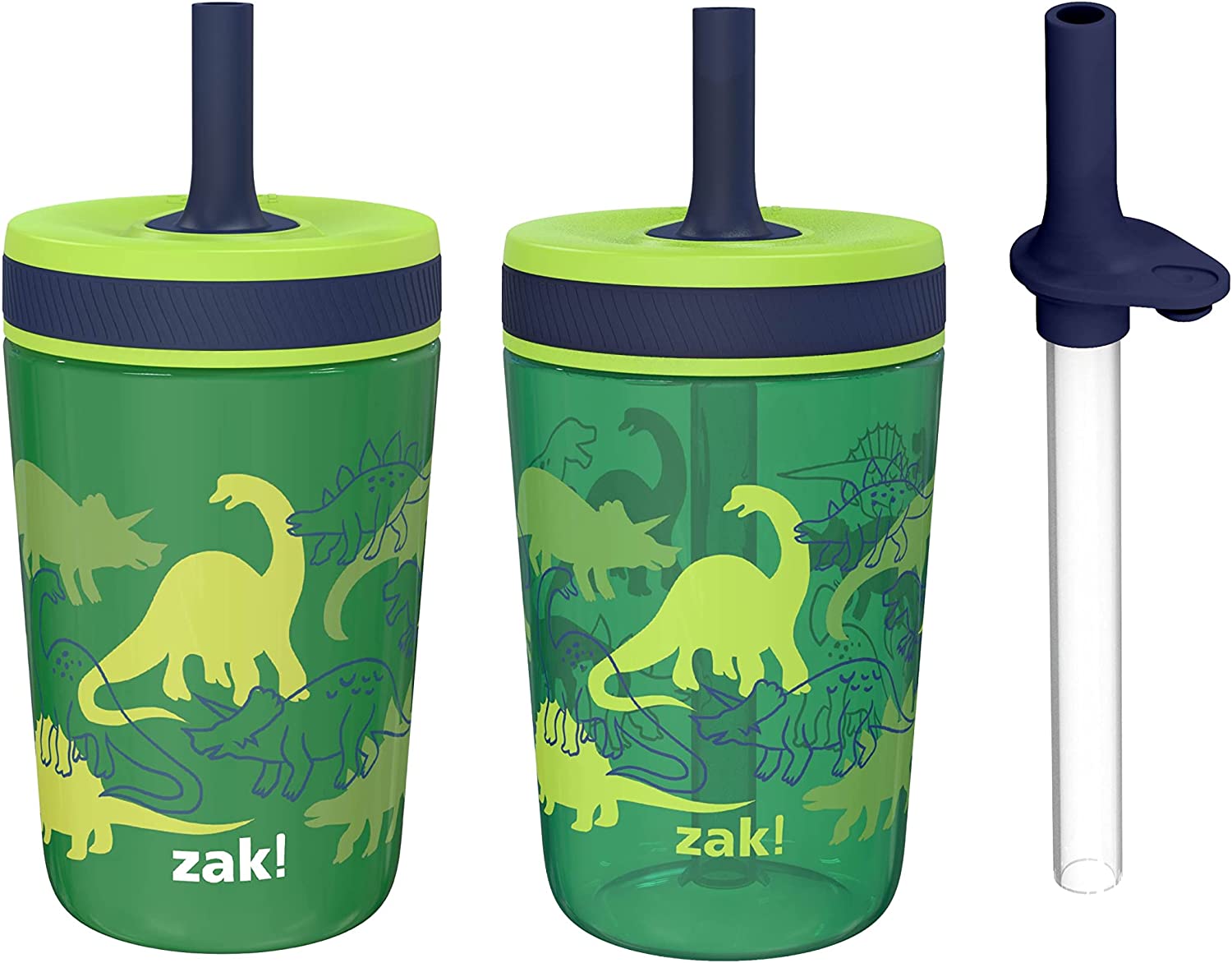 Set of cups, screw lid with straw. 3 piece set. Dino Camo