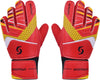 Goalkeeper gloves, with double protection, Red, Size 5