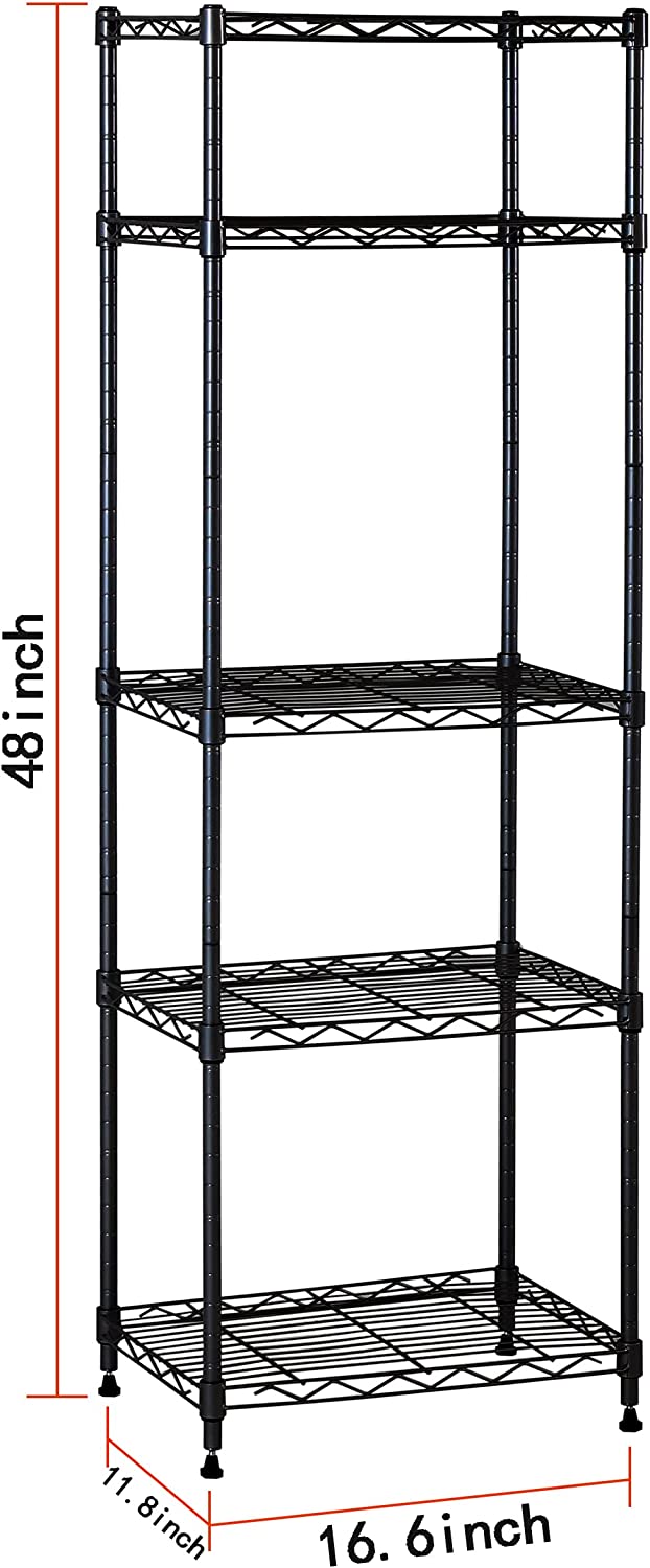 Shelving Steel Rack Adjustable Unit Storage, Black