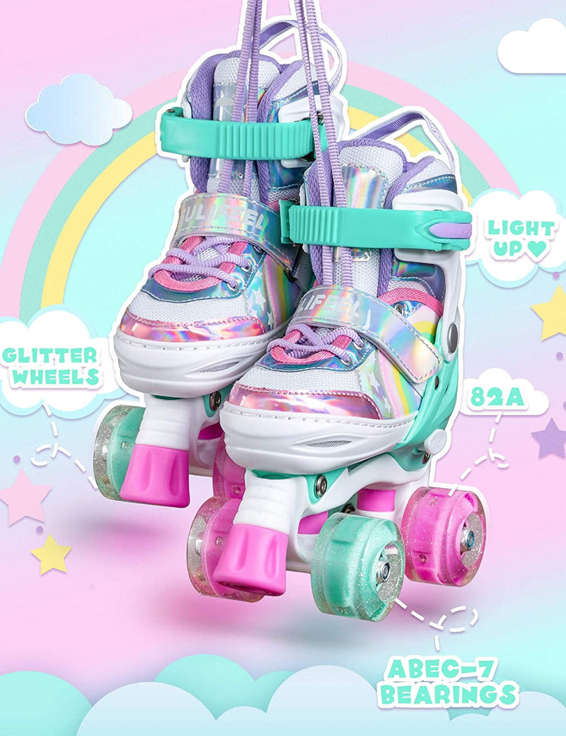 4 Size Adjustable Light Roller Skates