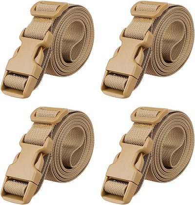 Packing Straps 1 Inch Adjustable Belt (Color: Khaki, 4-PCS)