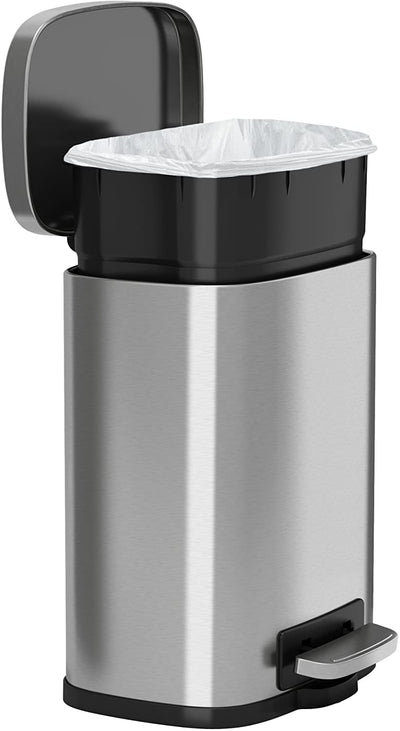 Stainless Steel Bathroom Trash Can,1.32 Gallon