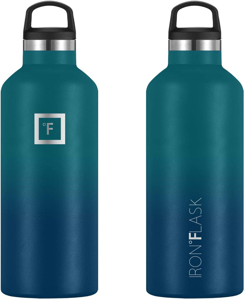 Sports Water Bottle with 3 Lids, 32 oz, Dark Blue