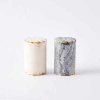 Marble Salt And Pepper Set, 2 3/4" x 1 3/4" dia, Multi