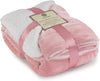 Plush Blanket for Bed and Sofa (50" x 70") Pink/White