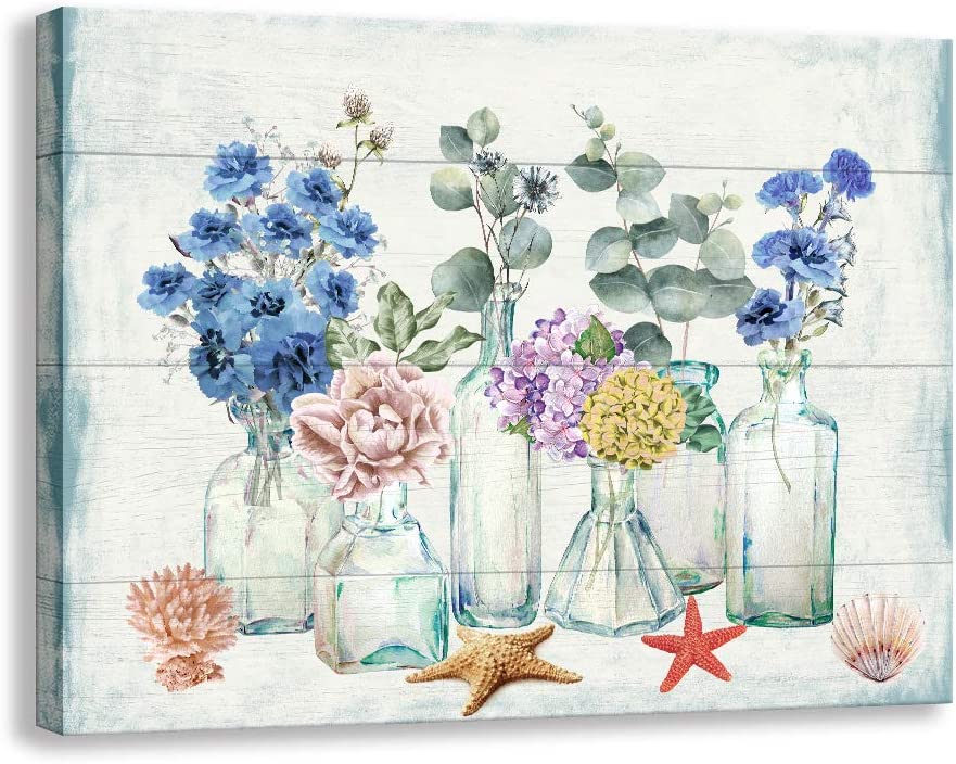 Watercolor Flower Canvas Rustic Decor (12" x 15", Flower)