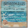 Bathroom Rules Wall Sign for Bathroom Decor